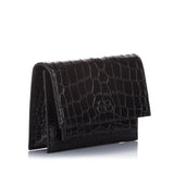Balenciaga Croc Embossed Sharp Leather Shoulder Bag | Authentic Pre-Owned side view