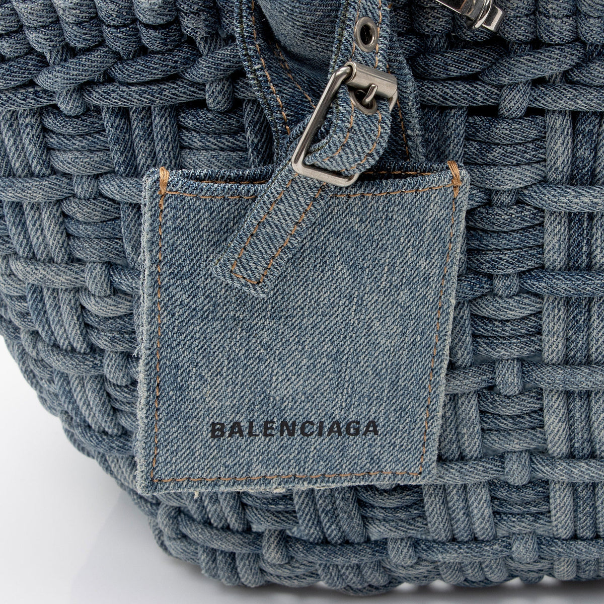 Balenciaga Denim Bistro Panier XS Tote | Authentic Pre-Owned angle view