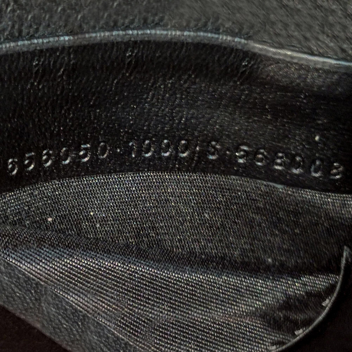 Balenciaga Embossed Hourglass Wallet On Chain | Authentic Pre-Owned close-up view