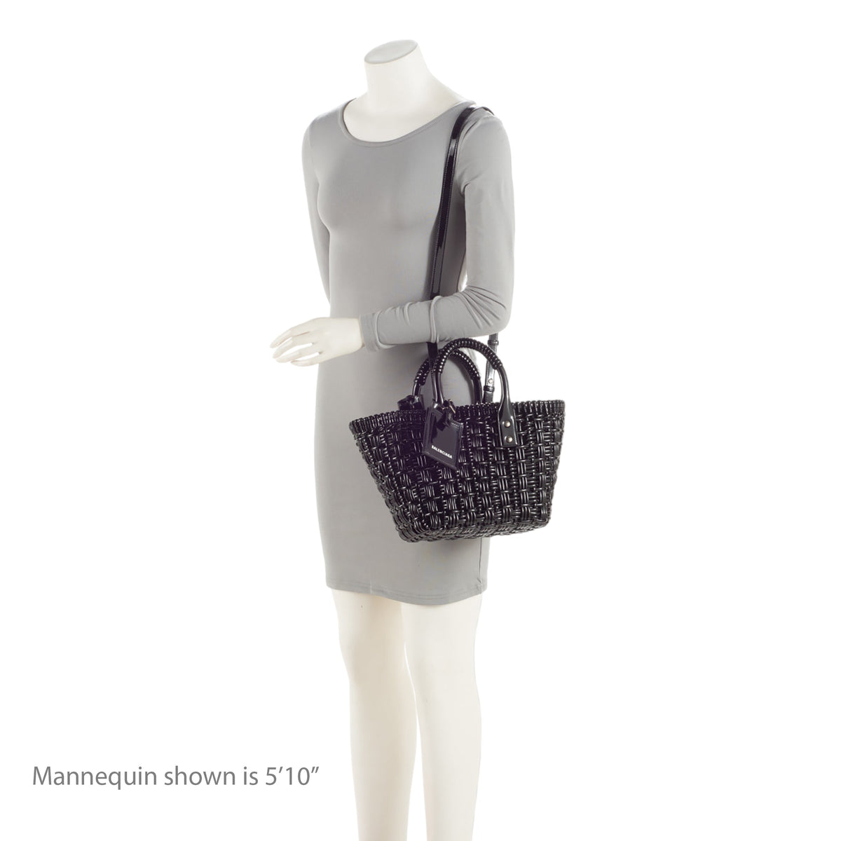 Balenciaga Faux Patent Leather Bistro Panier XS Tote interior view