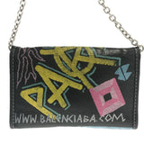 Balenciaga Graffiti Bazar Wallet on Chain | Authentic Pre-Owned angle view