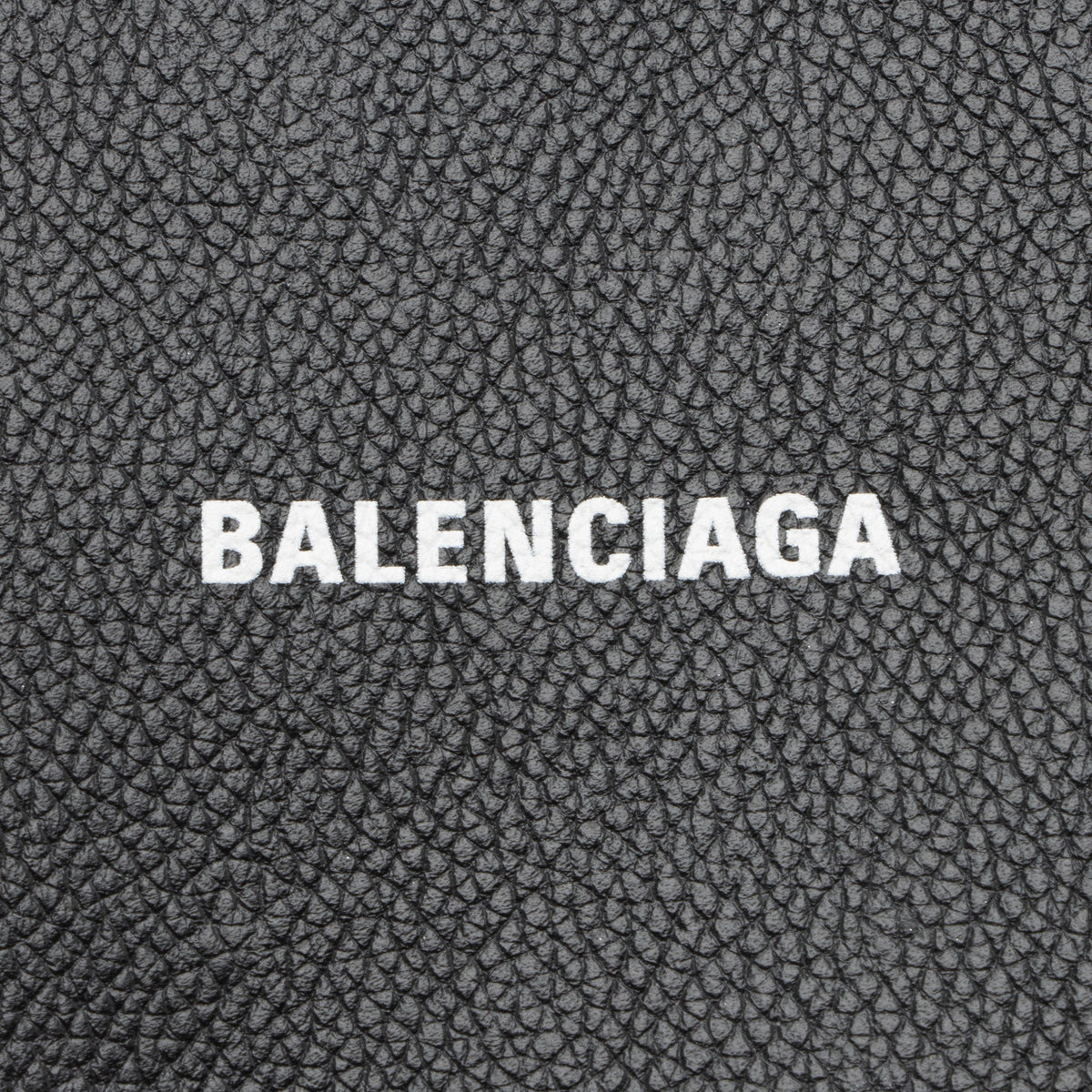 Balenciaga Grained Calfskin Logo Cash Phone Card Holder Flap Bag close-up view