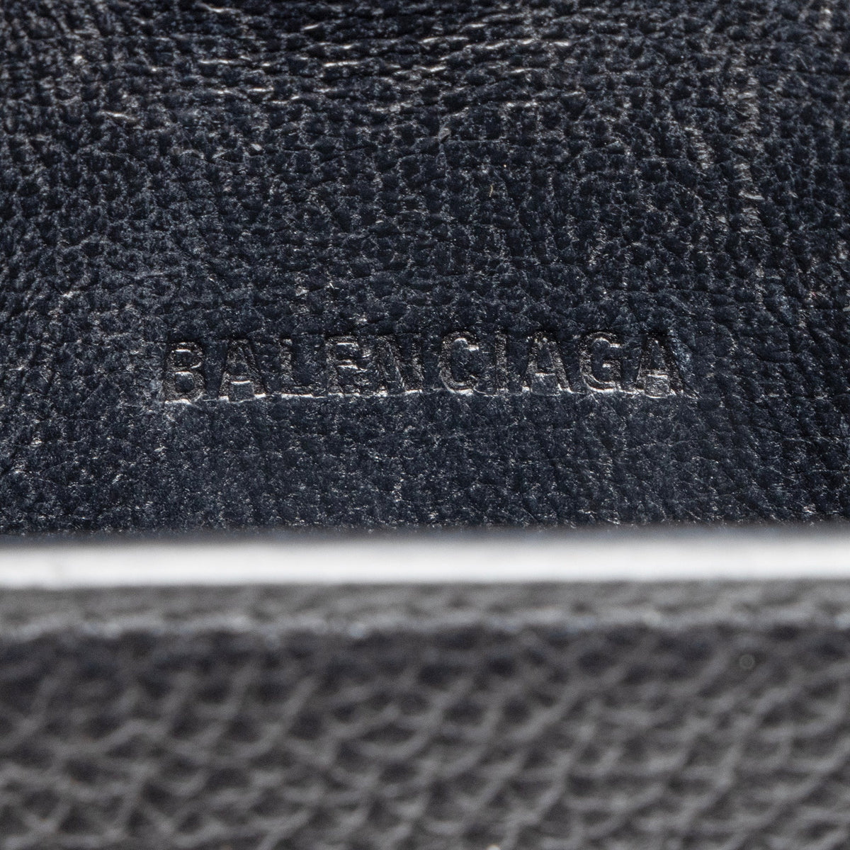 Balenciaga Grained Calfskin Logo Cash Phone Card Holder Flap Bag front view