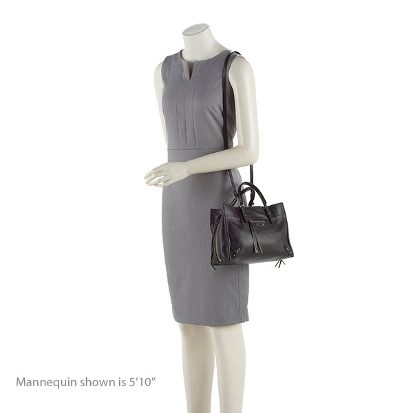 Balenciaga Grained Calfskin Papier A6 Zip Around Tote interior view