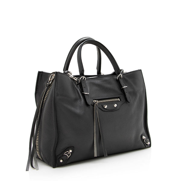 Balenciaga Grained Calfskin Papier A6 Zip Around Tote side view