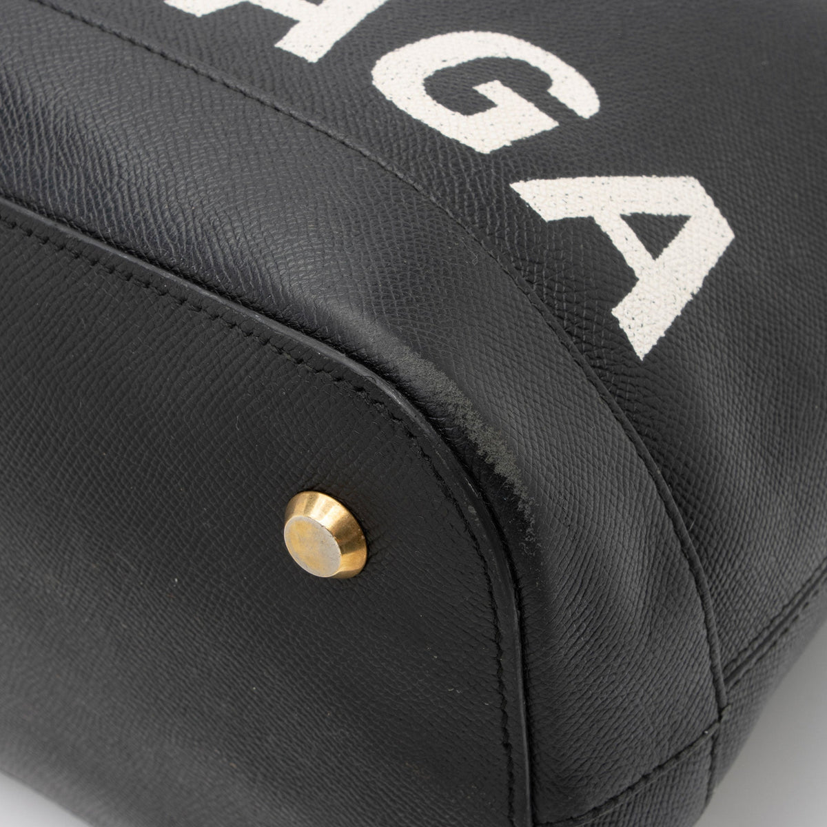 Balenciaga Grained Calfskin Ville Medium Top Handle Bag front view
