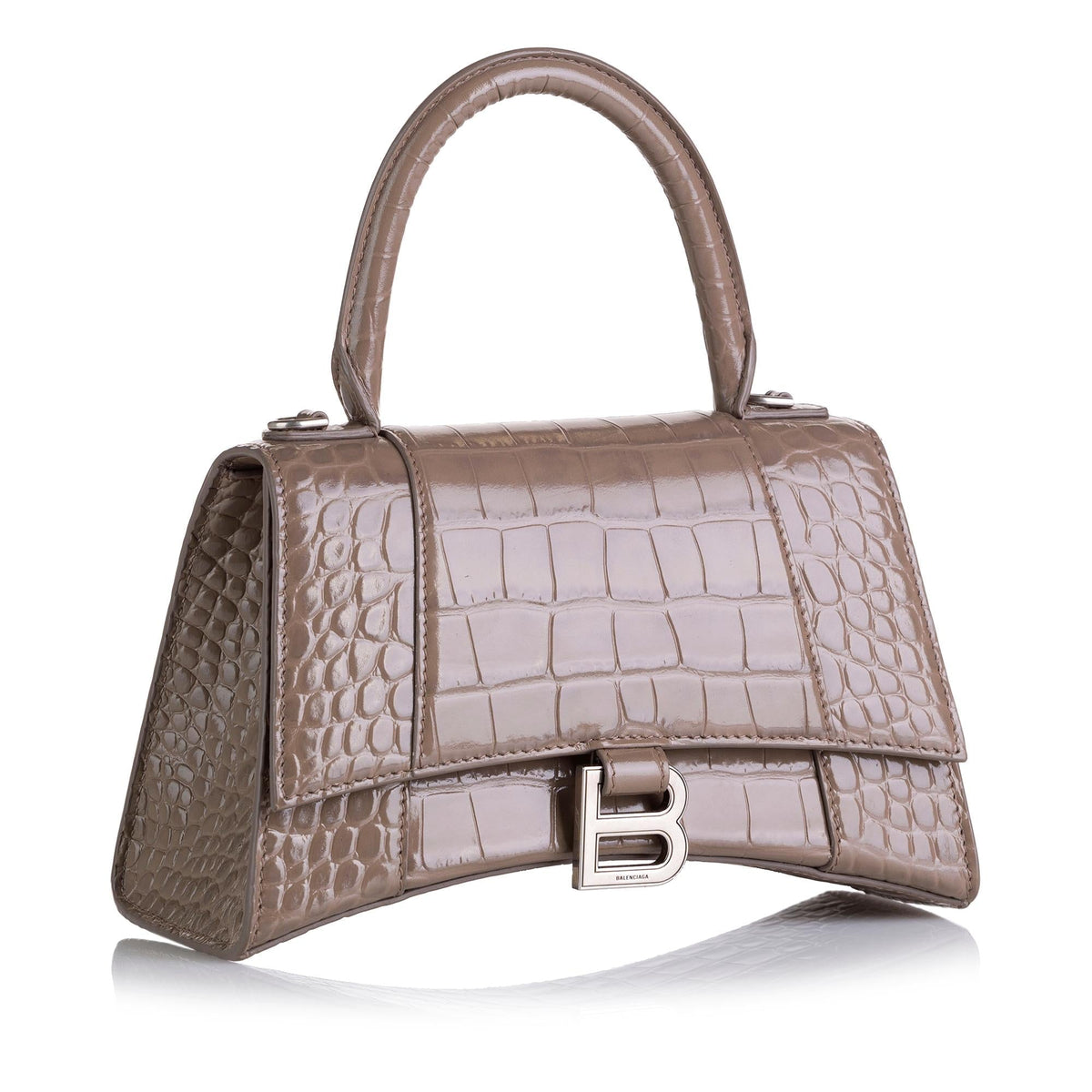 Balenciaga Hourglass Embossed Leather Satchel | Authentic Pre-Owned side view