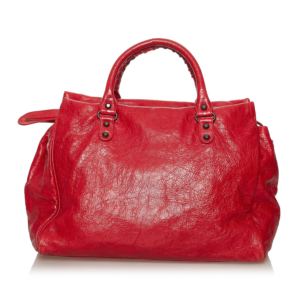 Balenciaga Large Sunday Lambskin Leather Tote | Authentic Pre-Owned angle view
