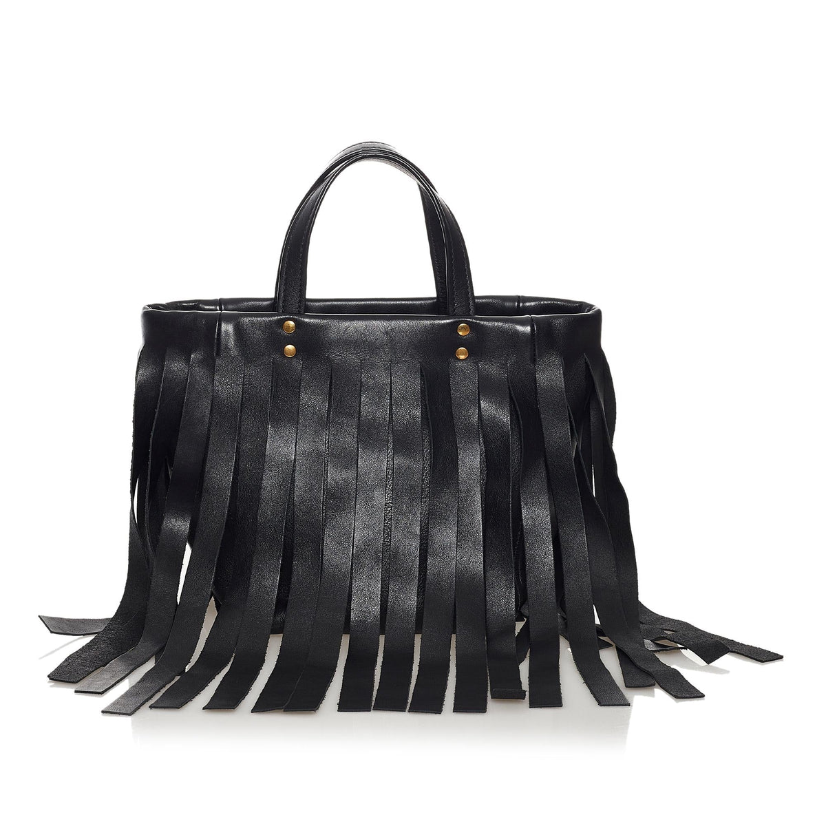 Balenciaga Laundry Cabas Fringe Leather Tote Bag | Authentic Pre-Owned angle view