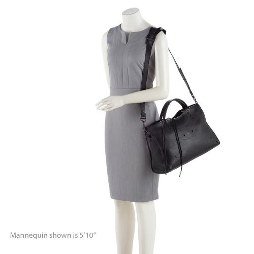 Balenciaga Leather Blackout City Satchel | Designer Luxury Handbag