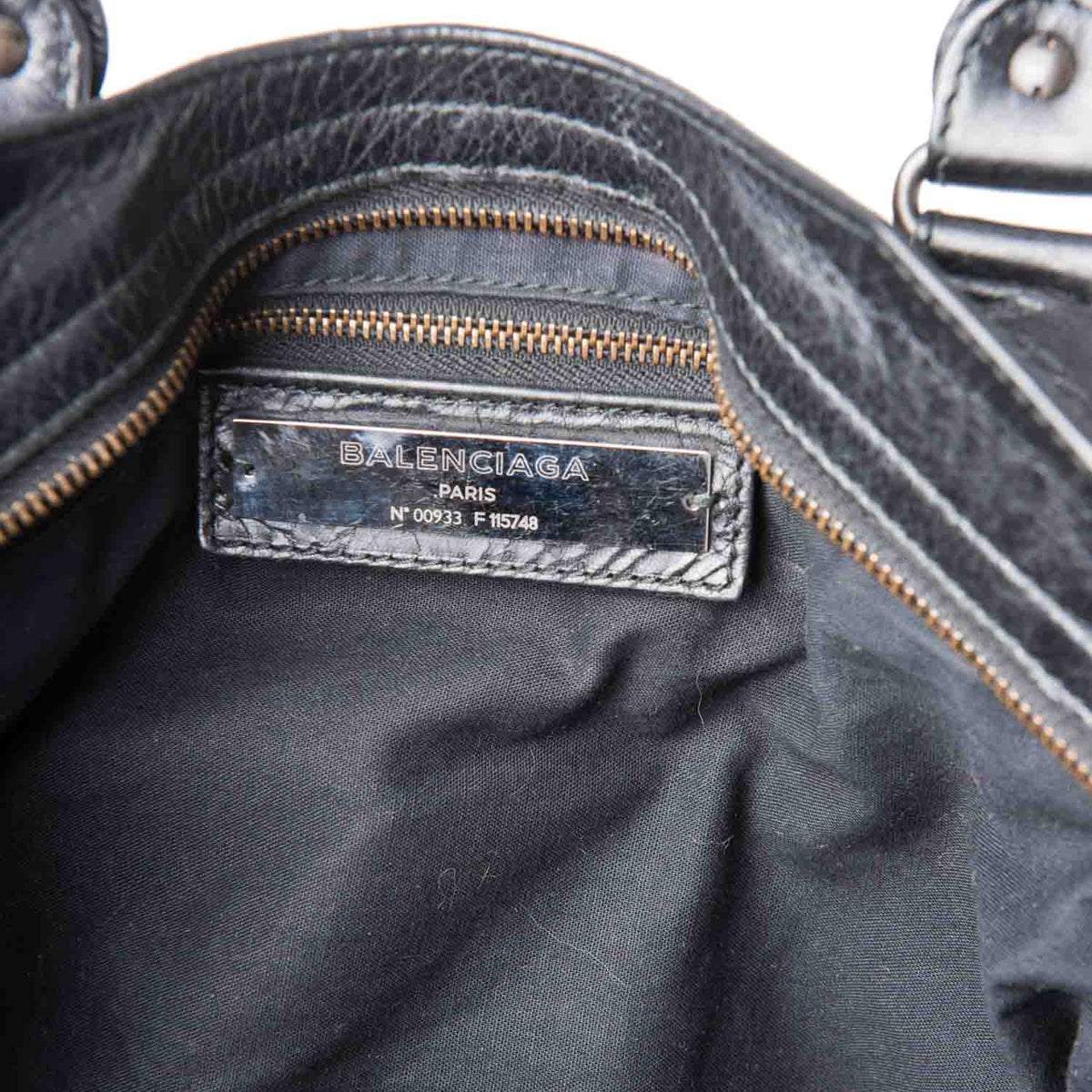 Balenciaga authentic luxury handbag Black leather craftsmanship