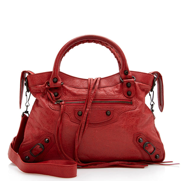 Balenciaga Leather Classic Town Satchel | Designer Luxury Handbag