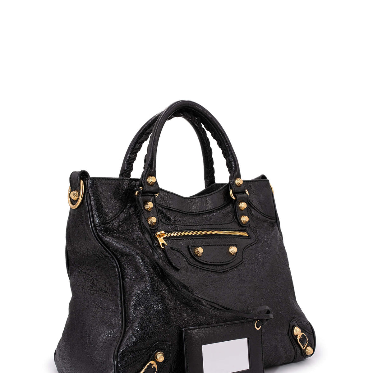Balenciaga authentic luxury handbag Black leather craftsmanship
