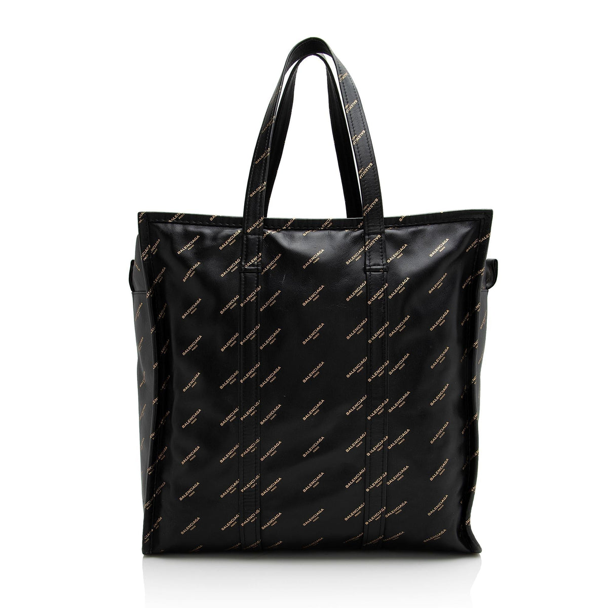 Balenciaga Leather Logo Bazar Large Tote | Authentic Pre-Owned angle view