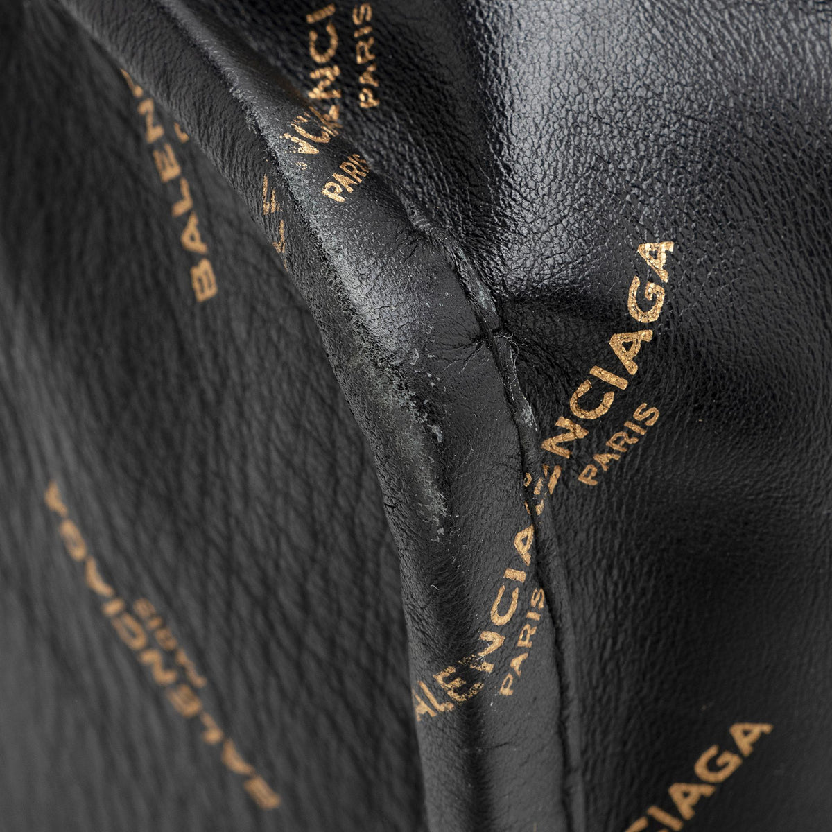 Balenciaga Leather Logo Bazar Large Tote | Authentic Pre-Owned angle view