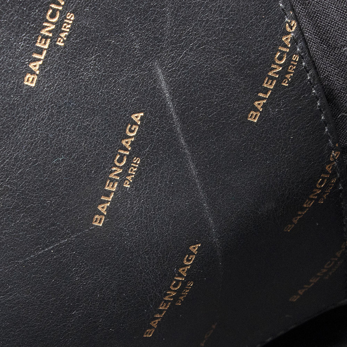 Balenciaga Leather Logo Bazar Large Tote | Authentic Pre-Owned side view