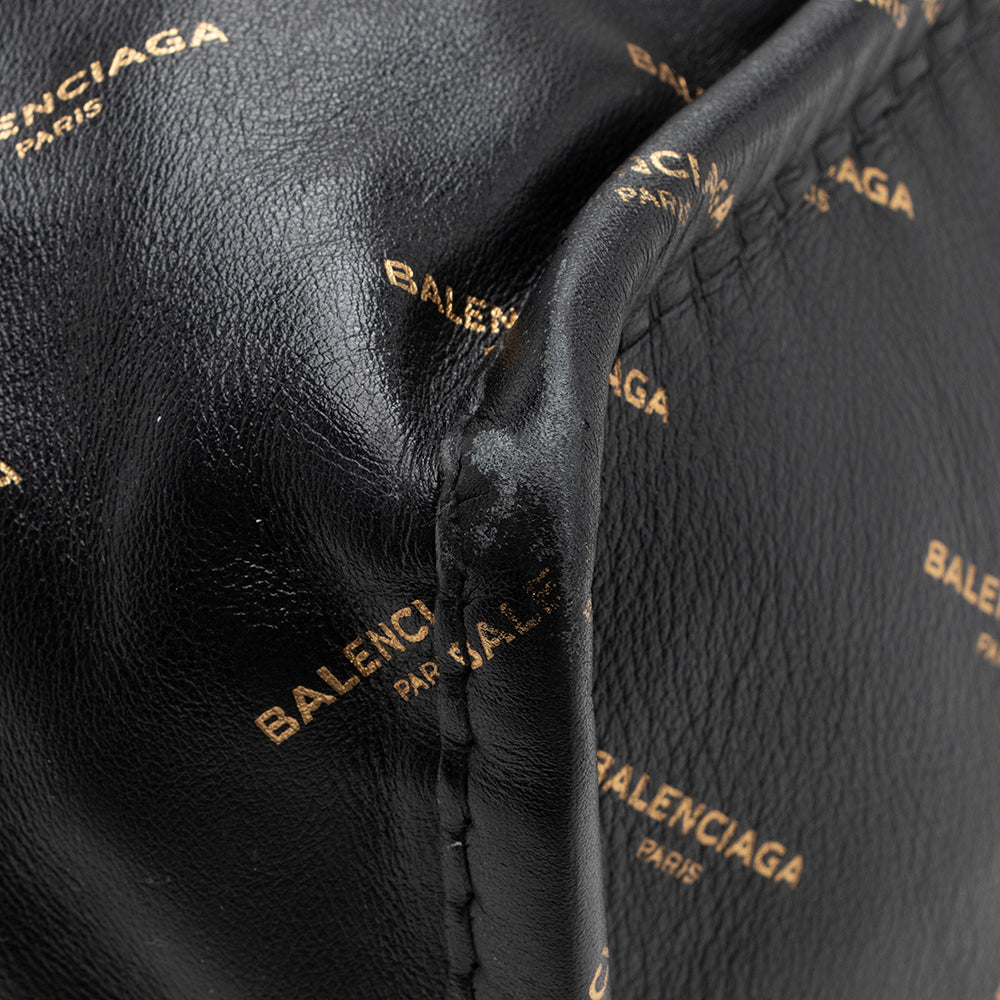 Balenciaga Leather Logo Bazar Medium Tote | Premium Designer Piece