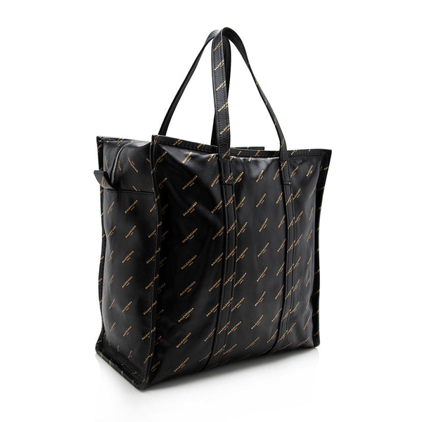 Balenciaga Leather Logo Bazar Medium Tote | Premium Designer Piece