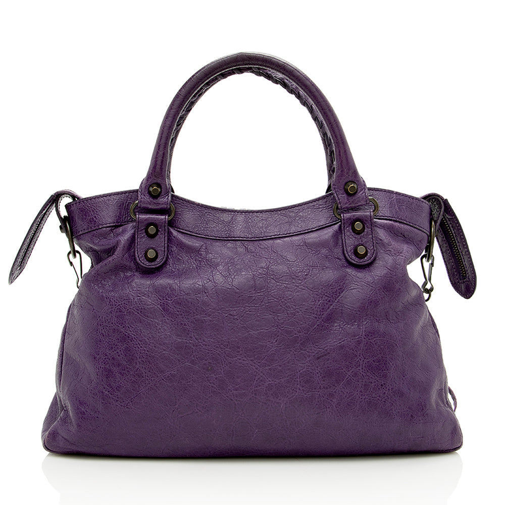 Balenciaga Leather Mini Neo Classic Satchel | Authentic Pre-Owned angle view