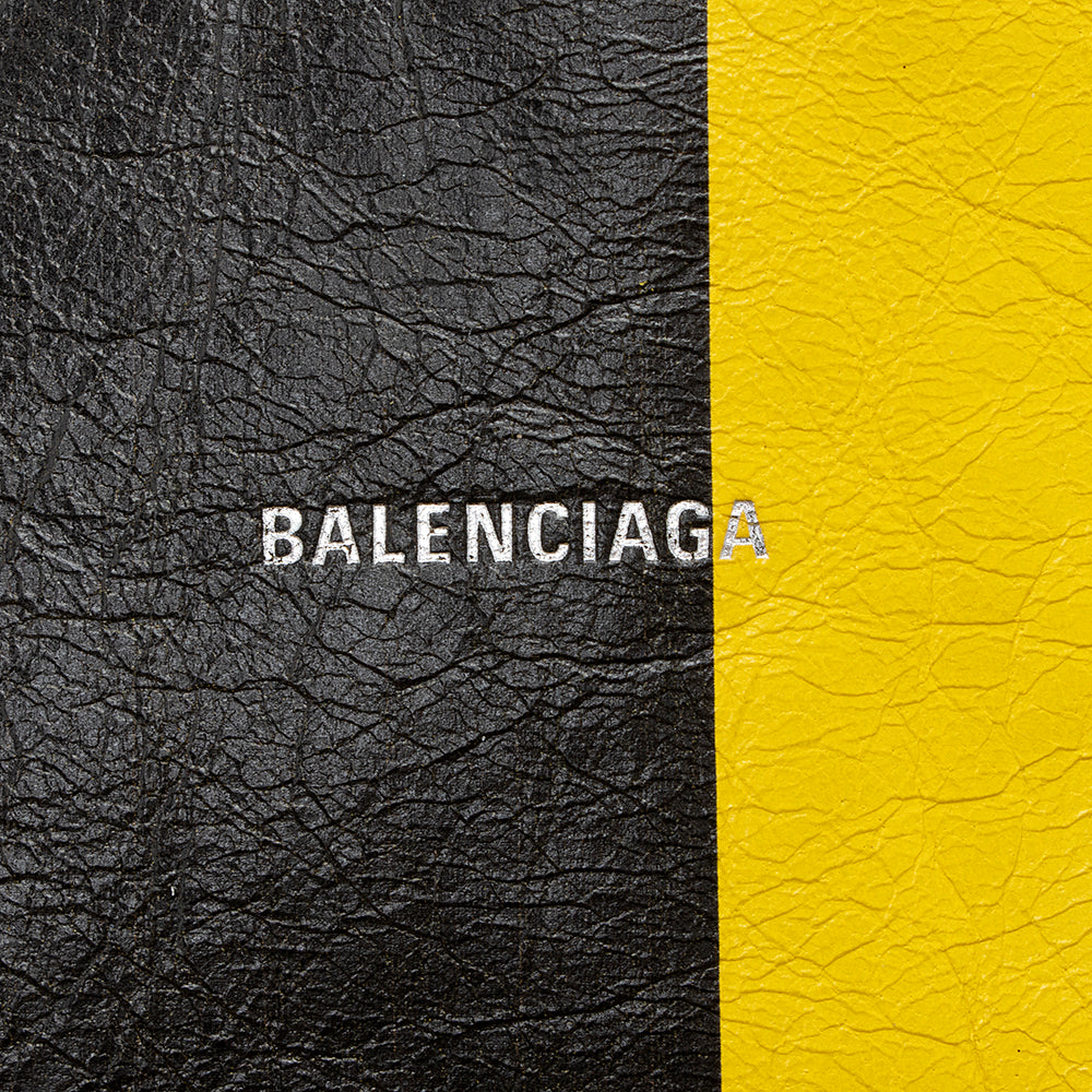 Balenciaga Leather Striped Supermarket Shopper Tote | Authentic Pre-Owned front view