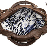Balenciaga Limited Edition Metallic Calfskin Leather Anniversary City Satchel detail view