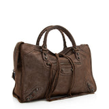 Balenciaga Limited Edition Metallic Calfskin Leather Anniversary City Satchel side view