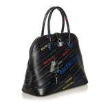 Balenciaga Logo Ville M Top Handle Leather Satchel | Authentic Pre-Owned side view