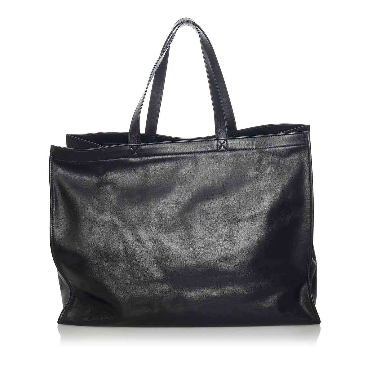 Balenciaga Medium Puppy and Kitten Leather Tote Bag | Authentic Pre-Owned angle view