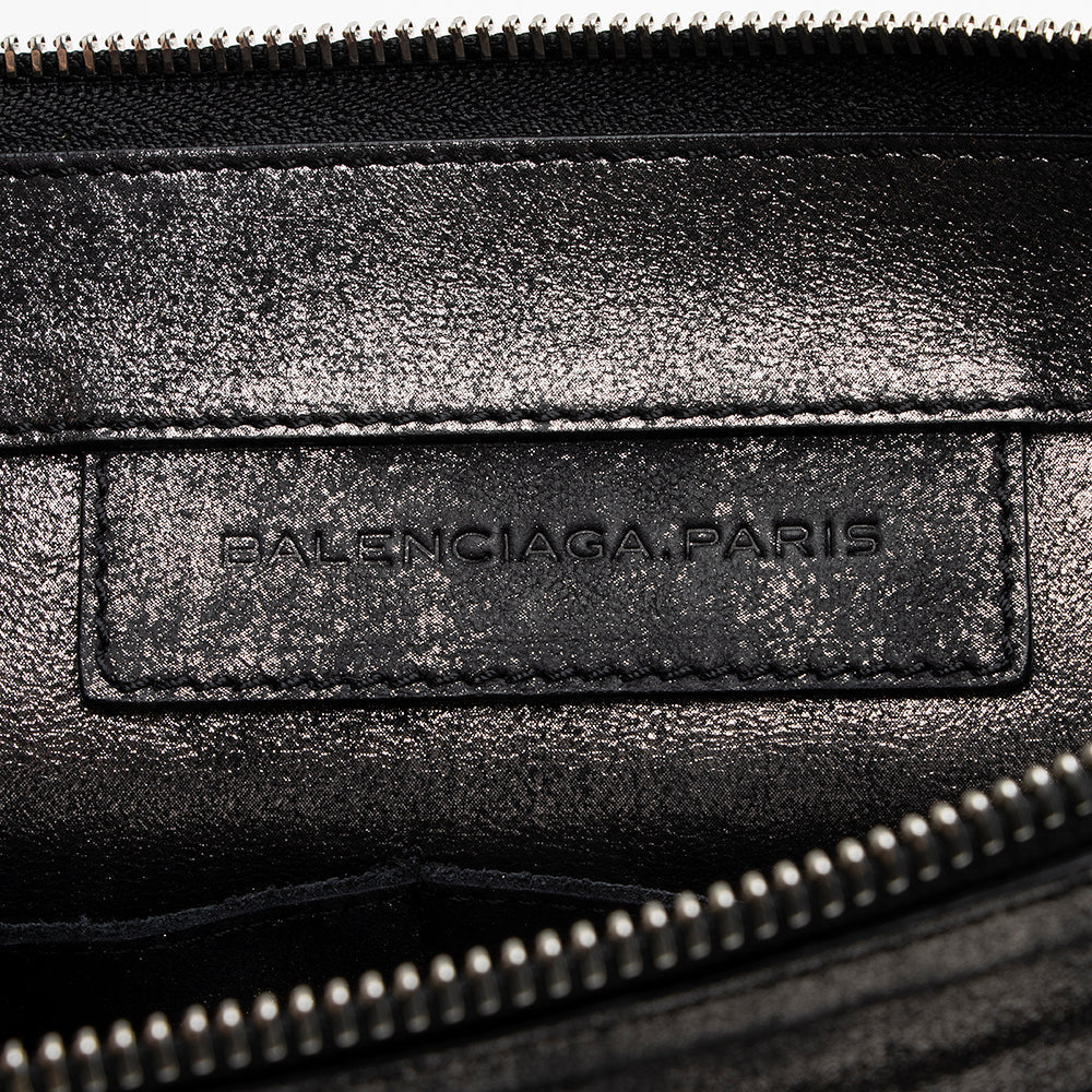 Balenciaga Metallic Calfskin Milky Way Papier Clutch hardware detail