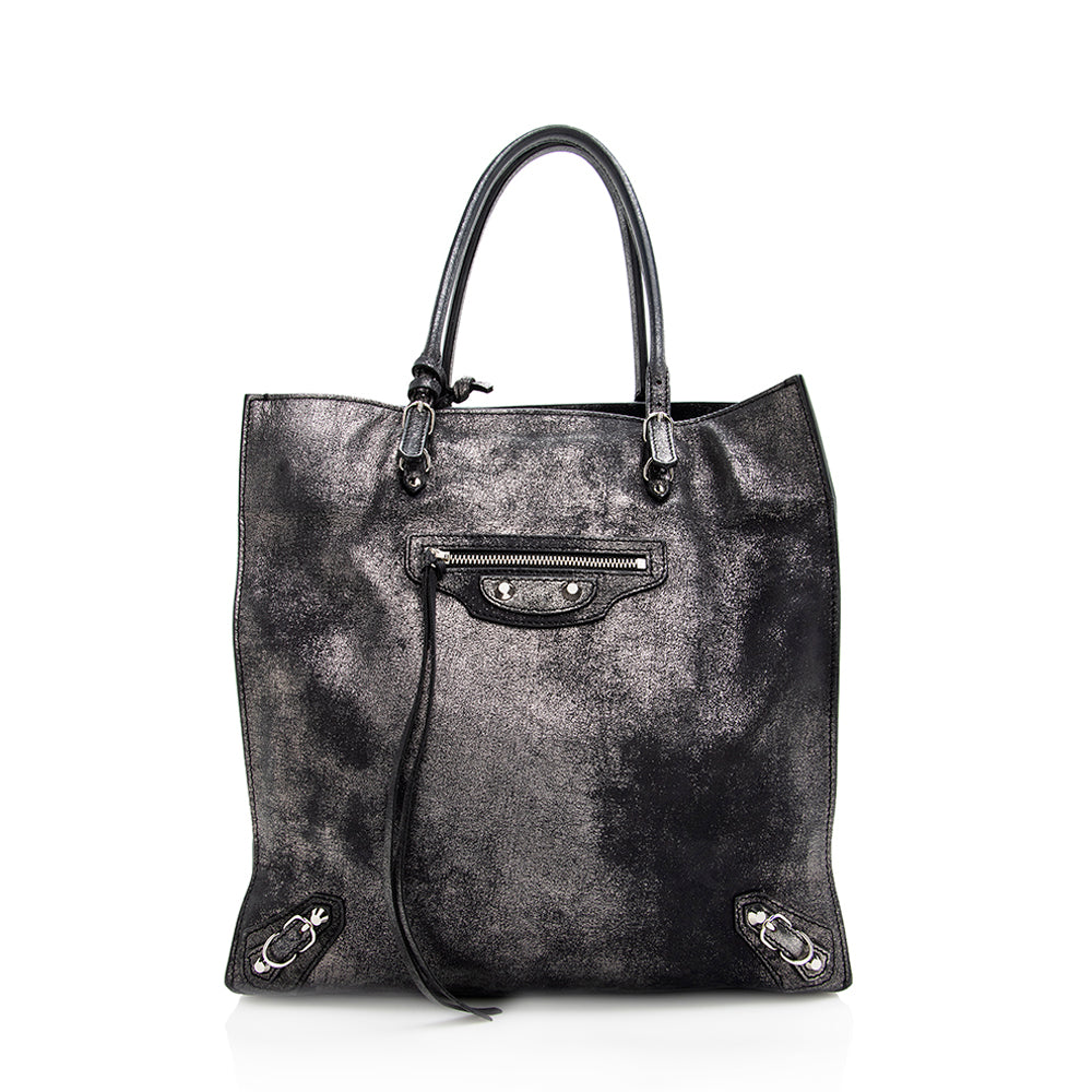 Balenciaga Metallic Veau Leather Papier A4 Tote | Authentic Pre-Owned