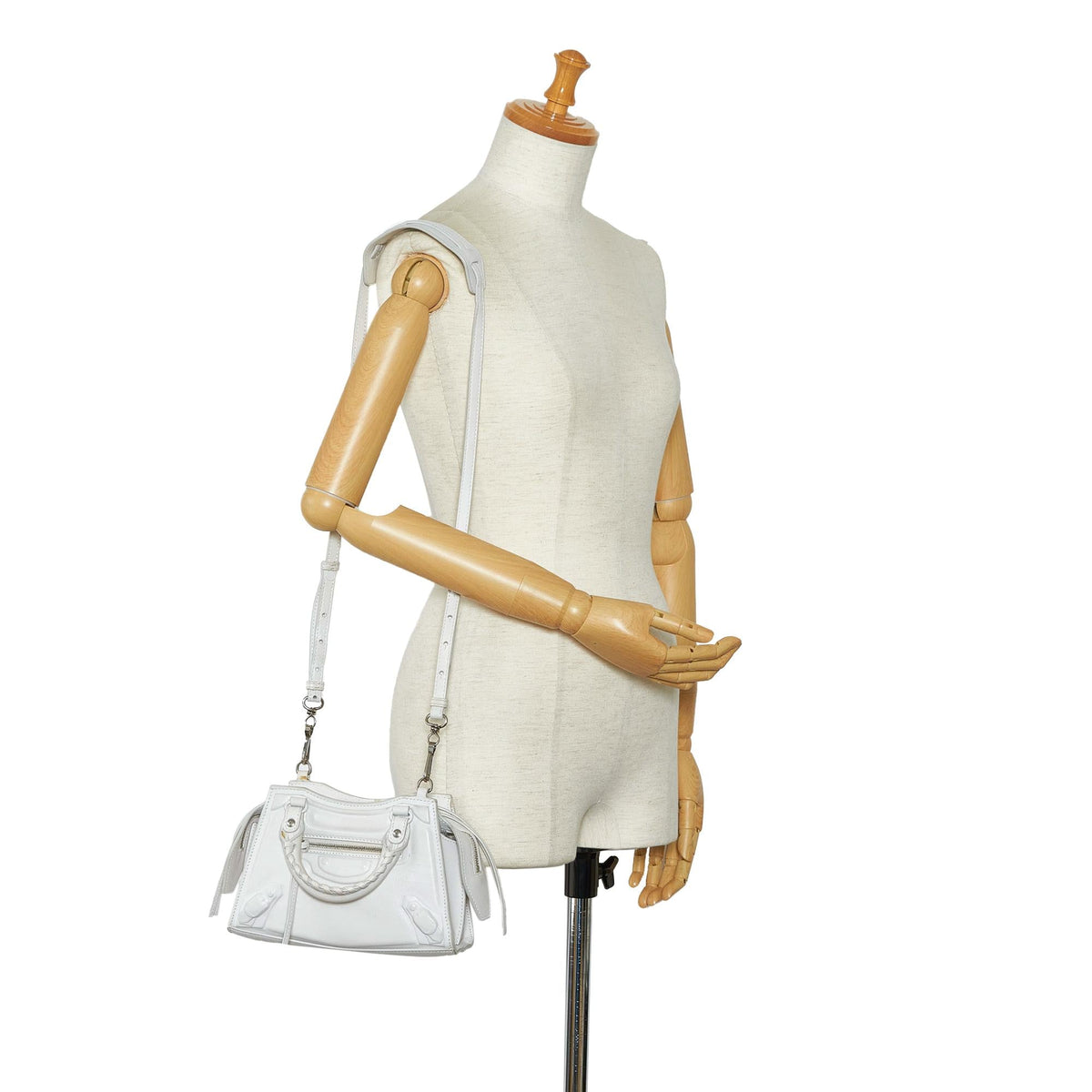 Balenciaga Mini Embossed Motocross Neo Classic City Handbag interior view