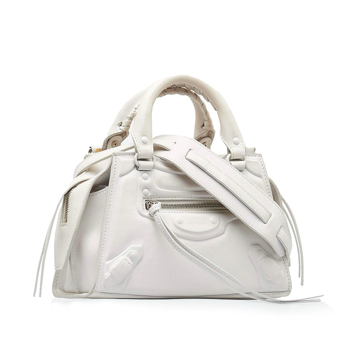 Balenciaga Mini Embossed Motocross Neo Classic City Handbag side view
