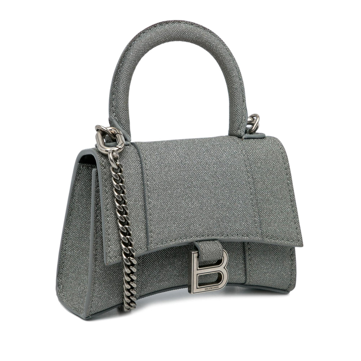 Balenciaga Mini Glitter Hourglass Satchel | Authentic Pre-Owned side view