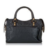 Balenciaga Mini Motocross City Giant 21 Leather Satchel angle view