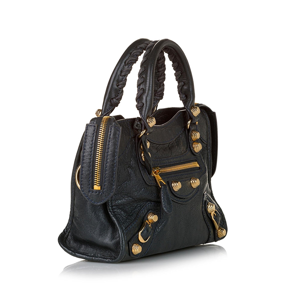 Balenciaga Mini Motocross City Giant 21 Leather Satchel side view