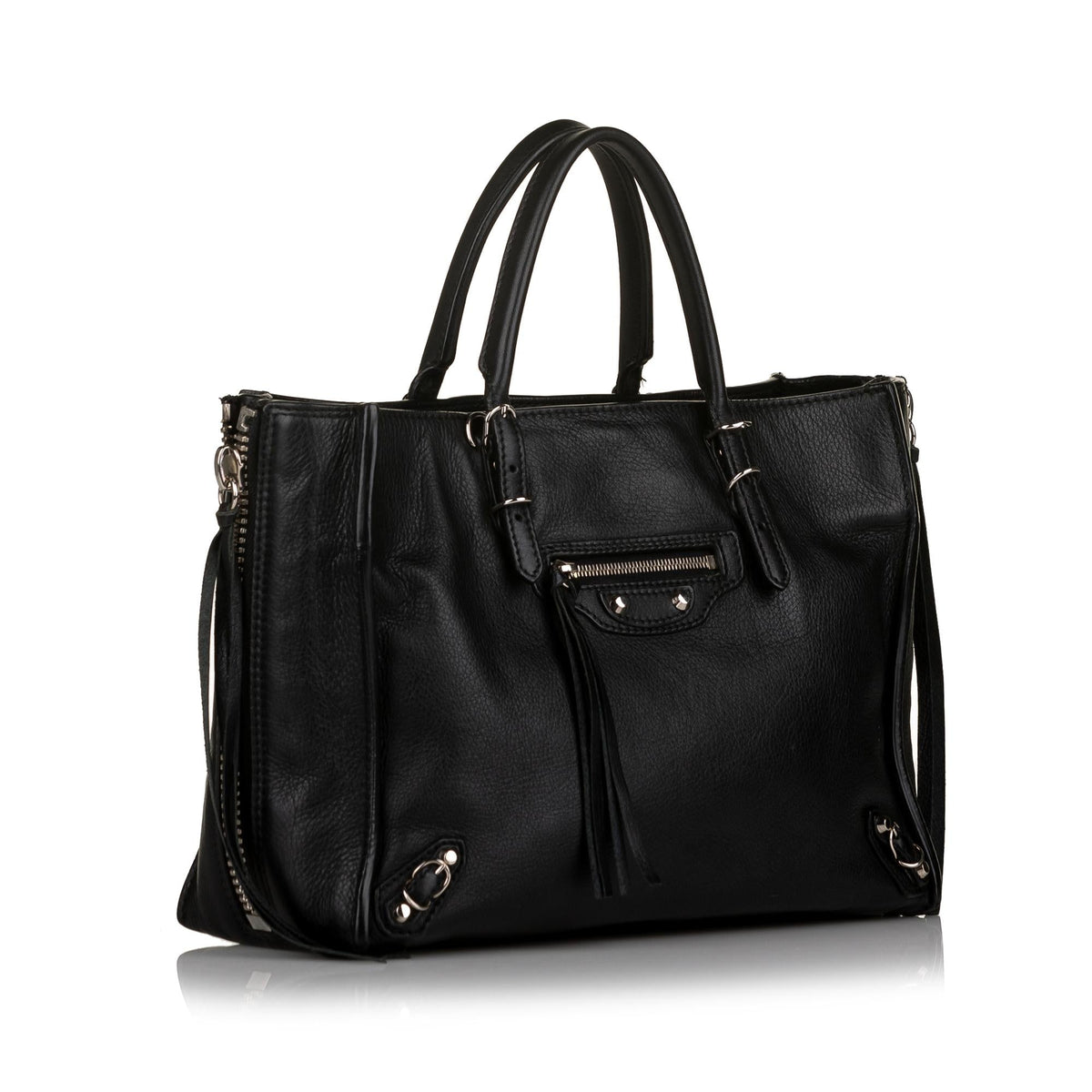 Balenciaga Mini Papier A6 Leather Zip-Around Handbag side view