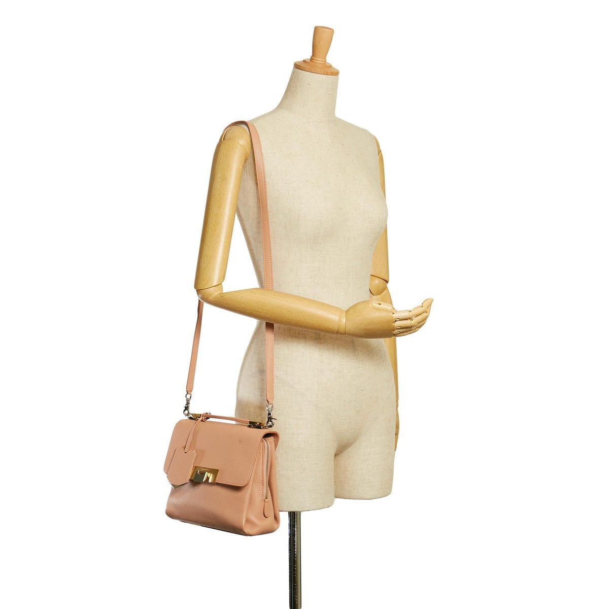 Balenciaga Mini Soft Le Dix Cartable Leather Crossbody Bag side view