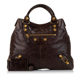 Balenciaga Motocross Brief Giant 21 Leather Tote Bag interior view