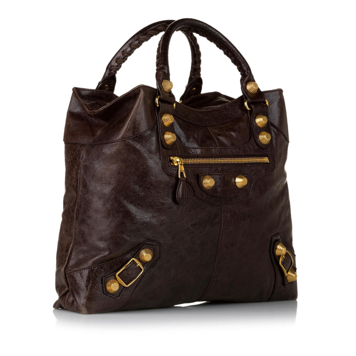Balenciaga Motocross Brief Giant 21 Leather Tote Bag side view