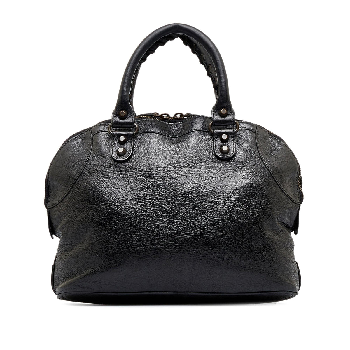 Balenciaga Motocross Classic Bowling Satchel ScNPU3 | Authentic Pre-Owned angle view