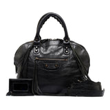 Balenciaga Motocross Classic Bowling Satchel ScNPU3 | Authentic Pre-Owned interior view