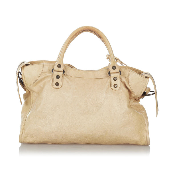 Balenciaga Motocross Classic City Lambskin Leather Satchel | Designer Leather Handbag