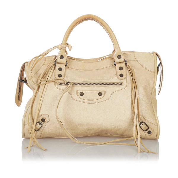 Balenciaga Motocross Classic City Lambskin Leather Satchel | Designer Leather Handbag