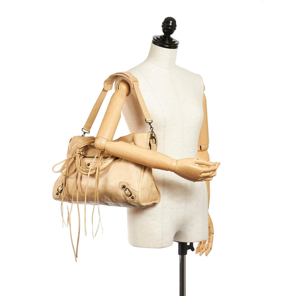 Balenciaga Motocross Classic City Lambskin Leather Satchel | Designer Leather Handbag