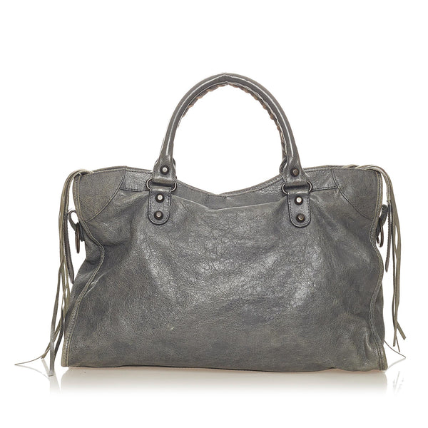 Balenciaga Motocross Classic City Lambskin Leather Satchel | Designer Leather Handbag