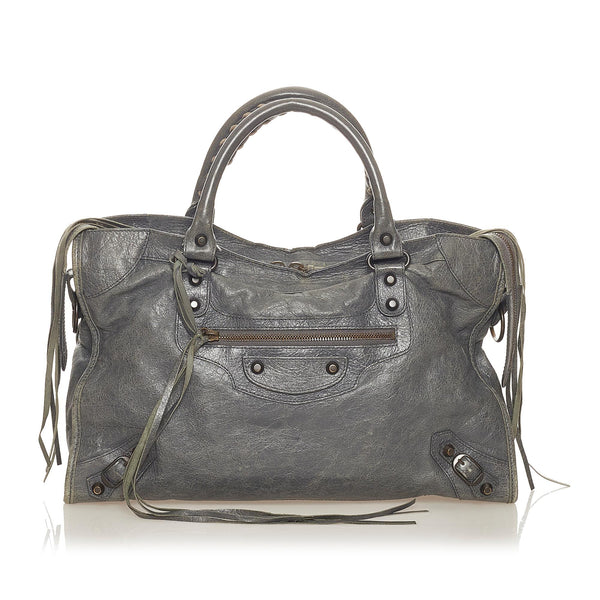 Balenciaga Motocross Classic City Lambskin Leather Satchel | Designer Leather Handbag