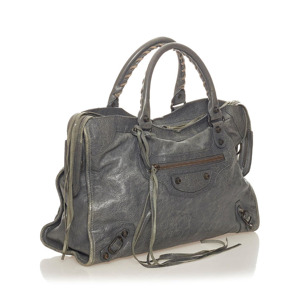 Balenciaga Motocross Classic City Lambskin Leather Satchel | Designer Leather Handbag