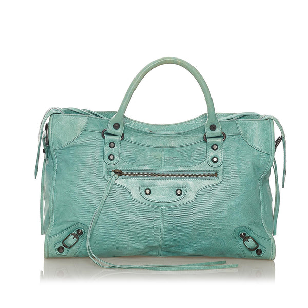 Balenciaga Motocross Classic City Lambskin Leather Satchel | Designer Leather Handbag