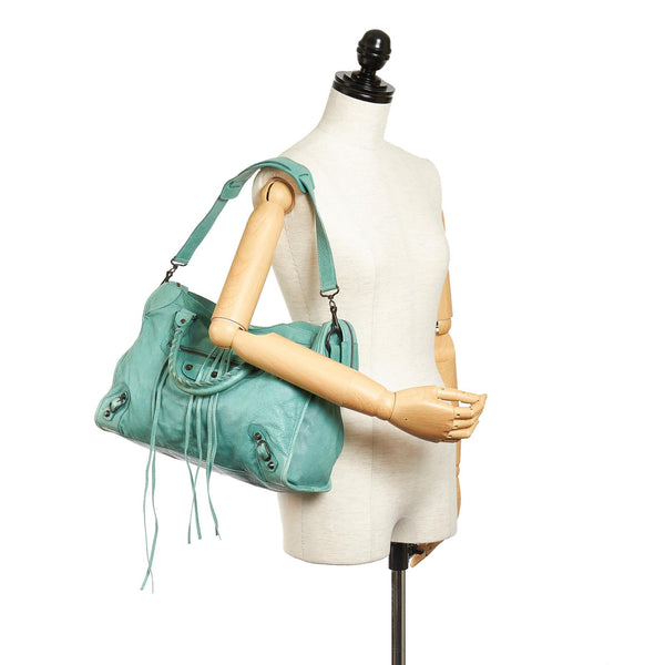 Balenciaga Motocross Classic City Lambskin Leather Satchel | Designer Leather Handbag