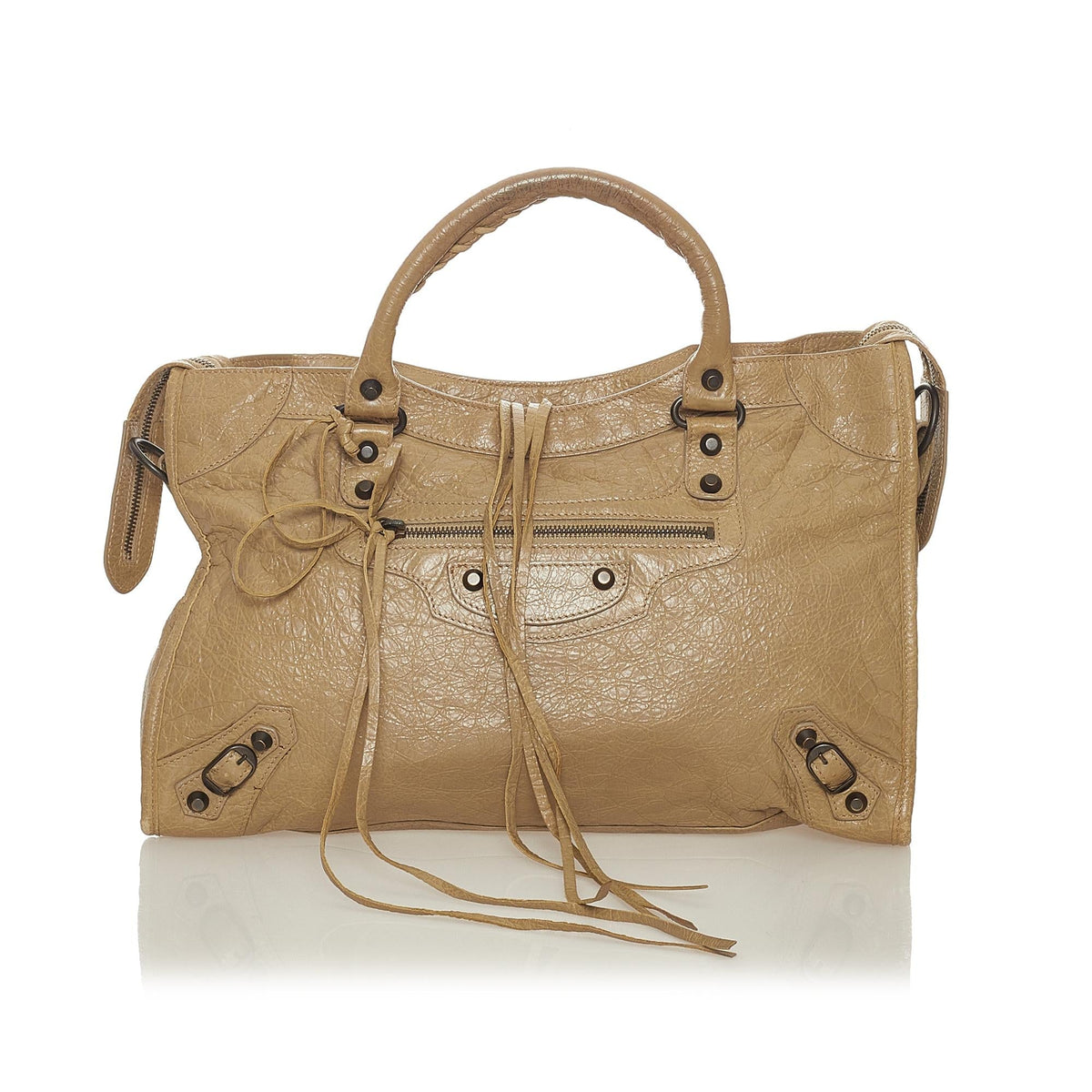 Balenciaga Motocross Classic City Lambskin Leather Satchel 28143